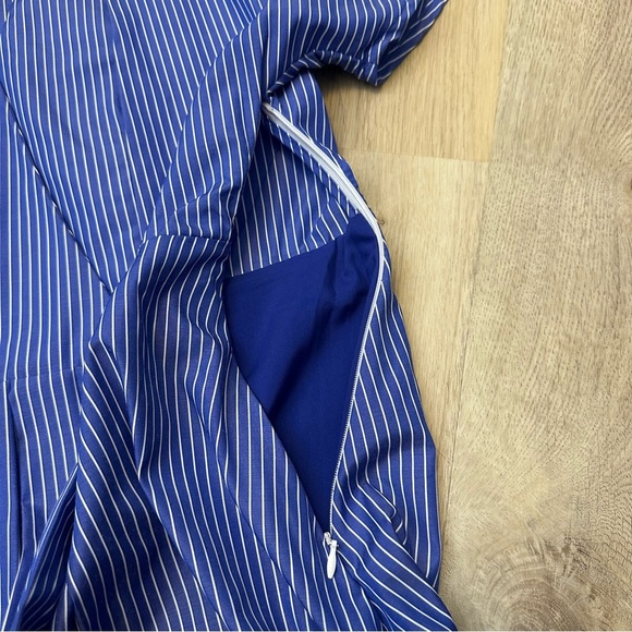 Molly Bracken Blue Pinstripe Mini Dress - Picture 7 of 11